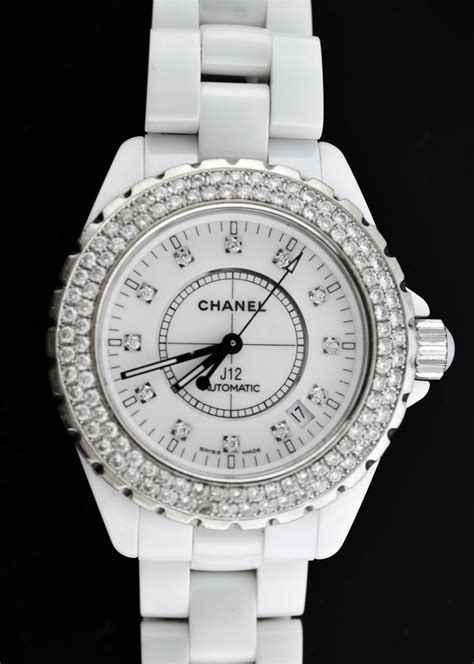 chanel watch diamonds|chanel white watch with diamonds.